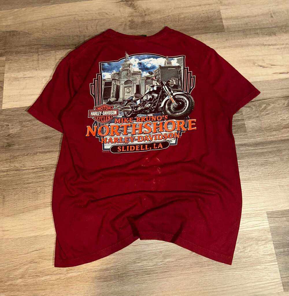 Harley-Davidson Red Skull and Wrench Graphic T-Shirt - Picture 2 of 4
